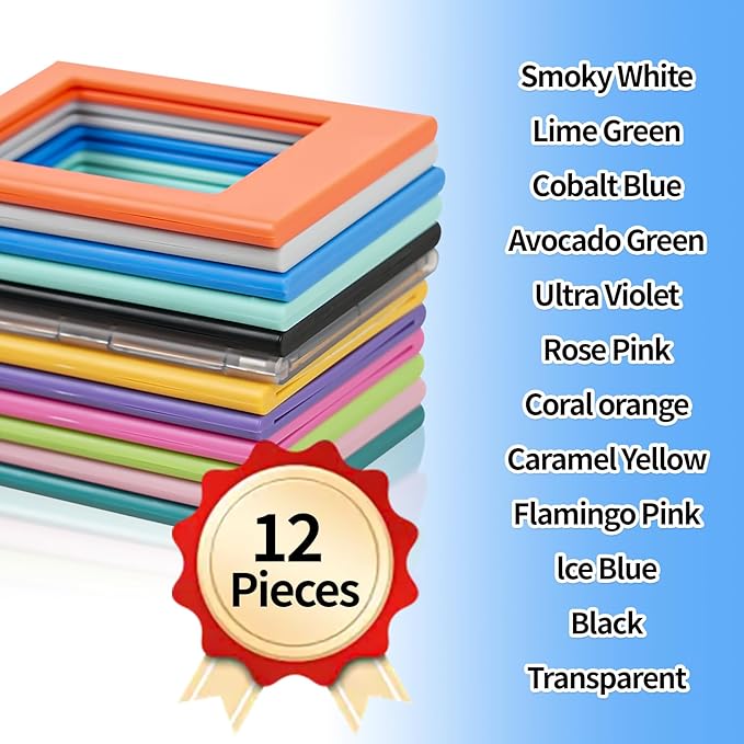 12Pack Magnetic Picture Frame, Mini Picture Magnets 2.5x3.5 inches Picture Frame for Refrigerator, Small Size Magnetic Photo Frames, Magnetic Photo Frames for Refrigerator, School, Office(Photo Size-3.3 x2.1 inches)