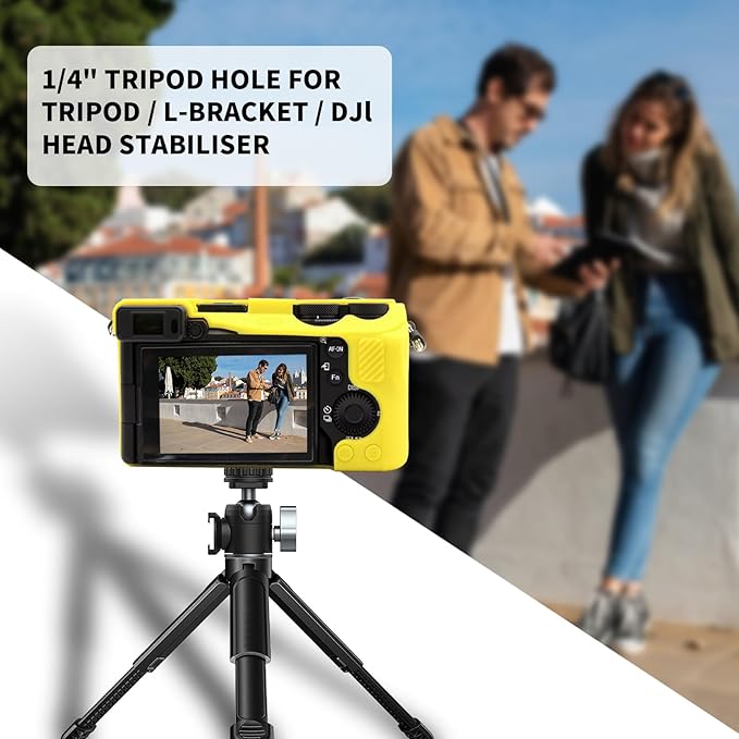 Easy Hood Camera Case for Sony Alpha 6700, Soft Silicone Protective Cover a6700 DSLR Camera Anti-Scratch Slim Fit Body Skin Protector Housing Sleeve for Sony A6700 Mirrorless Camera Yellow