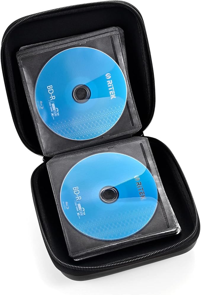 DVD Case, EVA CD Case Holder Storage Organizer Portable Protective DVD Wallet Holder for Car