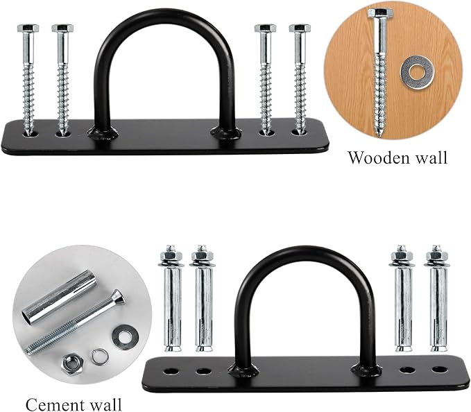 Lyellfe 2 Pack Battle Rope Anchor, Wall Ceiling Mount Bracket for Suspension Strap, Body Weight Strength Training Systems, Heavy Duty Hammock Hanging Kit for Battle Rope, Yoga and Gymnastic Rings