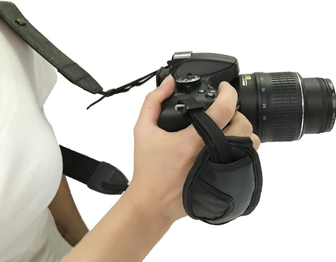 Alled Camera Neck Shoulder Belt Strap,Camera Straps for Women/Men for All DSLR/Nikon/Canon/Sony/Olympus/Samsung (Soft Black+Hand Grip Strap)