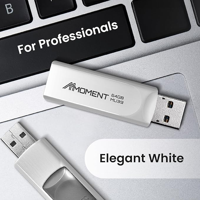 MMOMENT MU39 64GB USB 3.1 Gen1 Flash Drive, Read Speed up to 100MB/s, Retractable Design Thumb Drive
