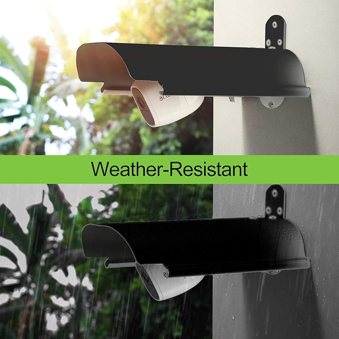 2 Pack Universal Sun Rain Shade Camera Cover Shield,Protective Roof for Outdoor Dome, Bullet Cameras,for Blink,Eufy,Arlo,WyzeCam,Nest,Ring,SimpliSafe,Kasa,Aluminum Alloy Material-Black