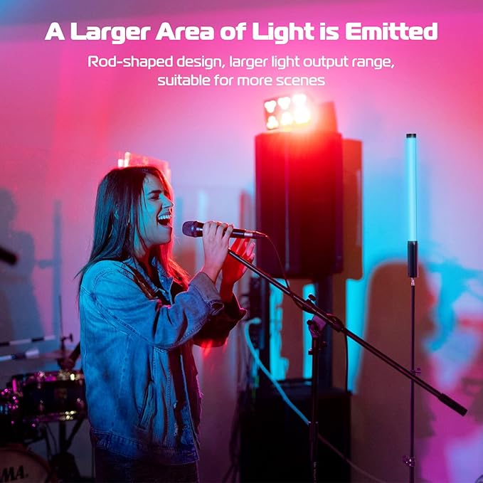 Ulanzi VL119 RGB LED Light Wand, 360°RGB Video Wand Stick for Photography, 2600mAh Built-in Rechargable Cube Light， 2500-9000K Dimmable Camera Light w LCD