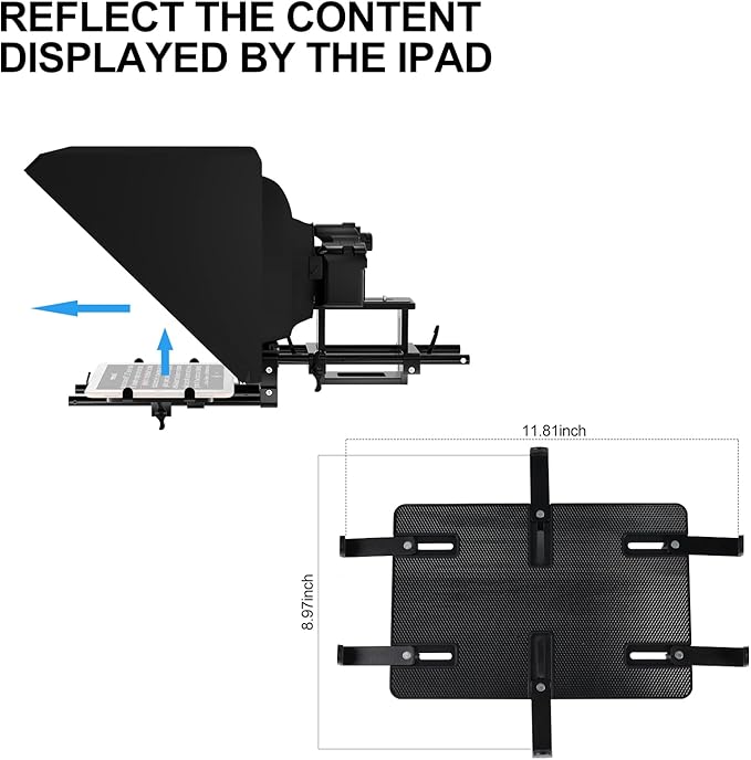 GVM Teleprompters for ipad Tablet DSLR Camera Portable 18'' Teleprompter Kit with Remote Control & App,Solid Aluminum Constructions,Colorless Spectroscope,Ultra HD Wide-Angle Lens