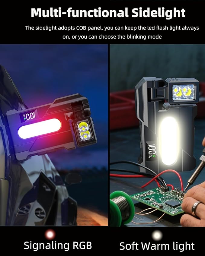 Rechargeable EDC Flashlight, 400 Lumens Super Bright Mini EDC Light, 1200mAh Portable Mini Flashlight, 7 Modes Flat Pocket Flashlights, G5 Magnetic Flashlight for Outdoor Home Emergencies