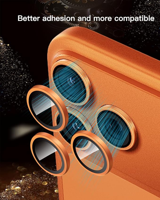 Compatible with iPhone 17 Pro Max/17 Pro Camera Lens Protector-1:1 Invisible Fit,Ultra Clarity,Military-Grade 10H+ Aerospace Glass,Anti-Scratch & Easy Installation-Cosmic Orange