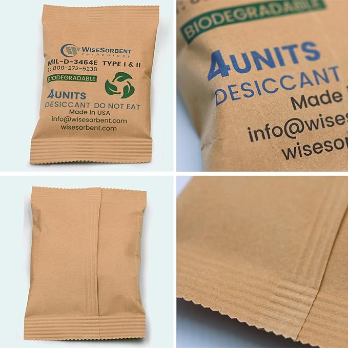 3 x 132g Kraft Clay Desiccant Packs – Food Safe Bentonite Clay, Silica Gel Alternative, Military-Grade Moisture Absorbers for Gun Safes, Storage Bins, Electronics, Clothes, Collectibles