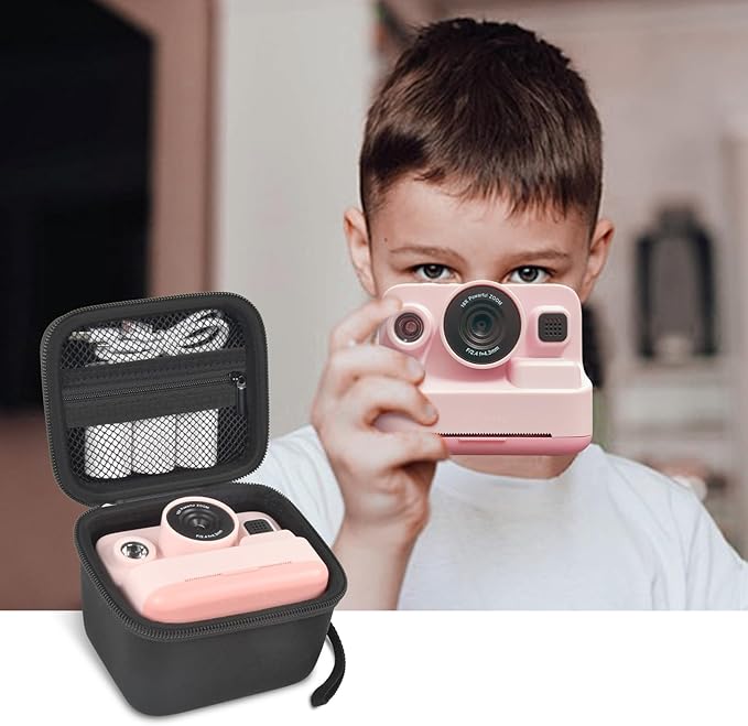 ANKHOH Case for Dylanto/for DUDUDRAGON/for Yehtta/for Gofunly/for LETSHAH Kids Camera Instant Print, 1080P Kid Cameras Storage Organizer Gifts Bag for Printing Paper and Toy Accessories,Black-Only Box