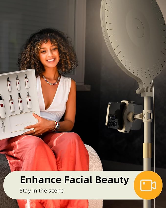 10.5" Ring Light with Stand and Phone Holder - 69" Tripod for iPhone with Light, Professional Led Ringlight for Video Recording/Make up/Streaming, Full Screen Light Ring for YouTube, Tiktok (White)