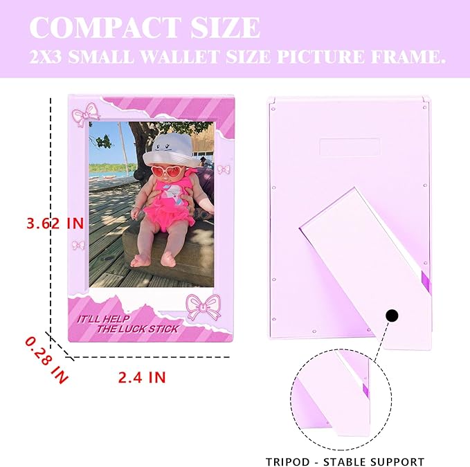 CAIYOULE Mini 3" Picture Frame for Fujifilm Instax Mini 41/12/11/EVO/SE/9/8/7+/99 Film Photo and Polaroid 3.4x2.2 Photo Frame Wallet Size Photo Refrigerator Tabletop Display Use, 10 Pack Colorful