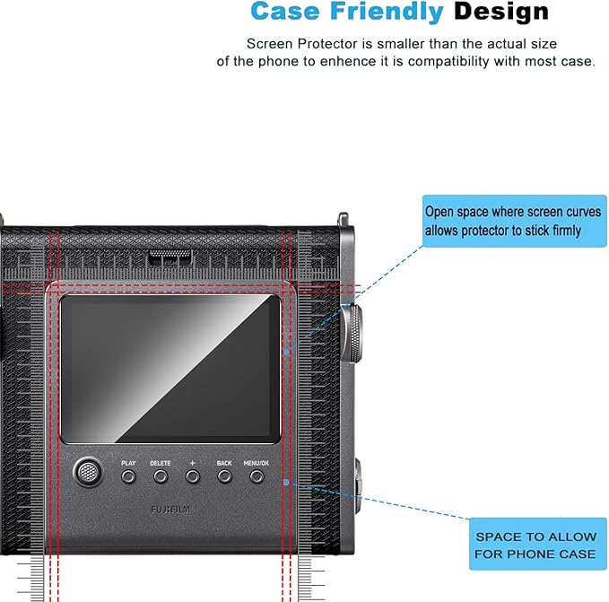 2 Pack Compatible with Fujifilm Instax Wide EVO Screen Protector,Full Coverage 9H Tempered Glass LCD Display Film,HD Clear Scratch Resistant for Fuji film Instax Wide EVO accessories