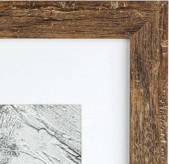 kennethan 11x14 Picture Frame Rotten Brown 1 Pcs Wooden Frame can Display 8x10 Picture with Mat or 11x14 Without Mat on the Wall For home decoration