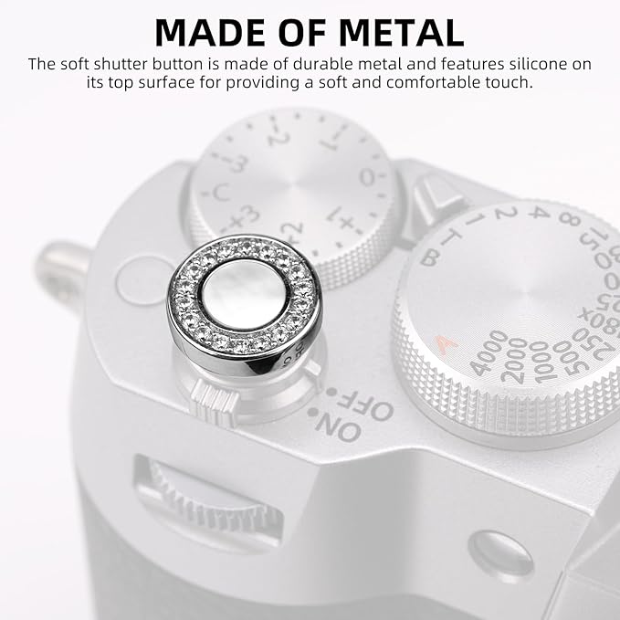 Camera Shutter Button, Copper Soft Shutter Release Button,Camera Release Button Suitable for Sony, Fujifilm, Leica DSLR/SLR,Nikon Camera (Zircon+Mother of Pearl)