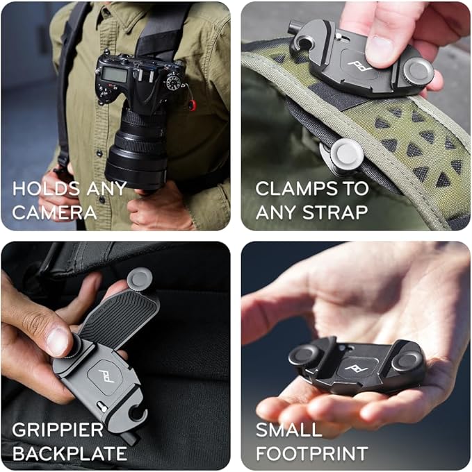 Peak Design Capture Camera Clip V3, Eclipse with Plate, Holds DSLR, Compact and Point and Shoot Bodies, Secure, Stable and Accessible, Attaches to Straps and Belts, Quick Release, 200 lb Capacity