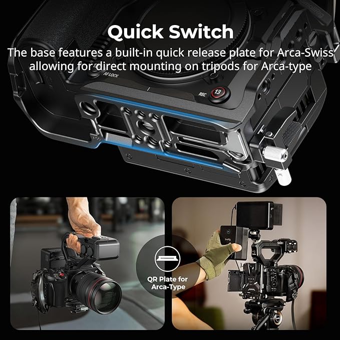 SmallRig Handheld Power Cage Kit for Canon C50 with XLR Handle Extension, V-Mount Battery Plate, Quick Release Plate for Arca, Cable Clamp for HDMI, Hand Strap - 5658