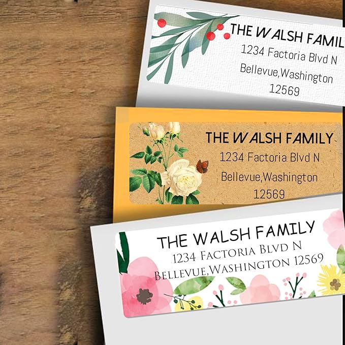 LINMAGCO Personalized Return Address Labels Gold 500 Pcs Mail Labels for Envelopes Weddings Self Adhesive Rectangle Elegant Name Stickers……