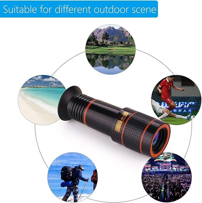 Cell Phone Camera Lens, SEVENKA 12X Telephoto Universal Clip On hd Lens Compatible with iPhone 12/11 Pro Max X XS Max XR/8/7/6/6s, Samsung, Android and Smartphone with Travel Case