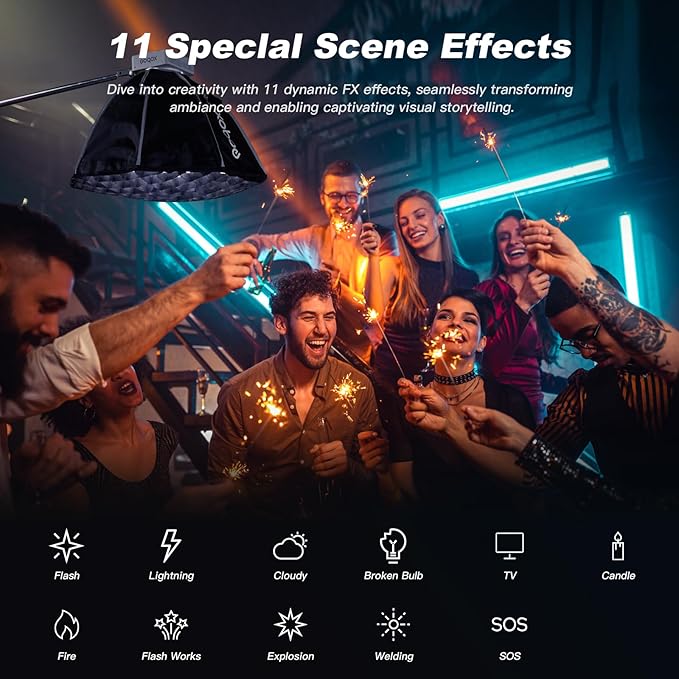 Godox ML100Bi 120W LED Video Light with Battery Grip, 2800K-6500K Bi-Color Continuous Output LED Video Light for Filming, Live Streaming and Video and Studio Photography