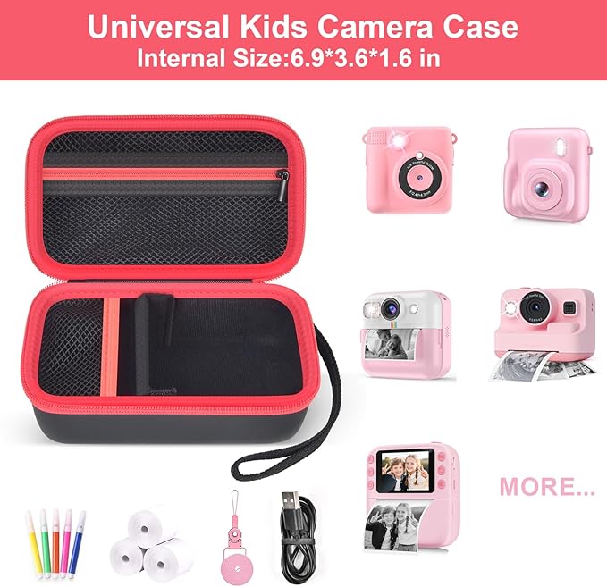 Grapsa Case Compatible with ESOXOFFORE for Dylanto for Anchioo for WEEFUN for GKTZ for Amzelas for Mafiti Instant Print Camera for Kids, Film Camera Storage Holder Organizer Bag (Box Only)- Black