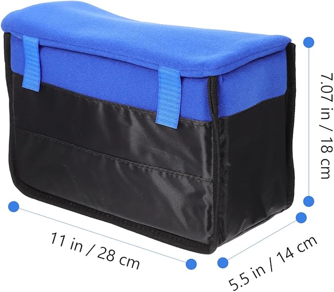 OKUMEYR Portable Shockproof Camera Bag Insert for DSLR Photography Outdoor Use Blue Padded Storage Pouch