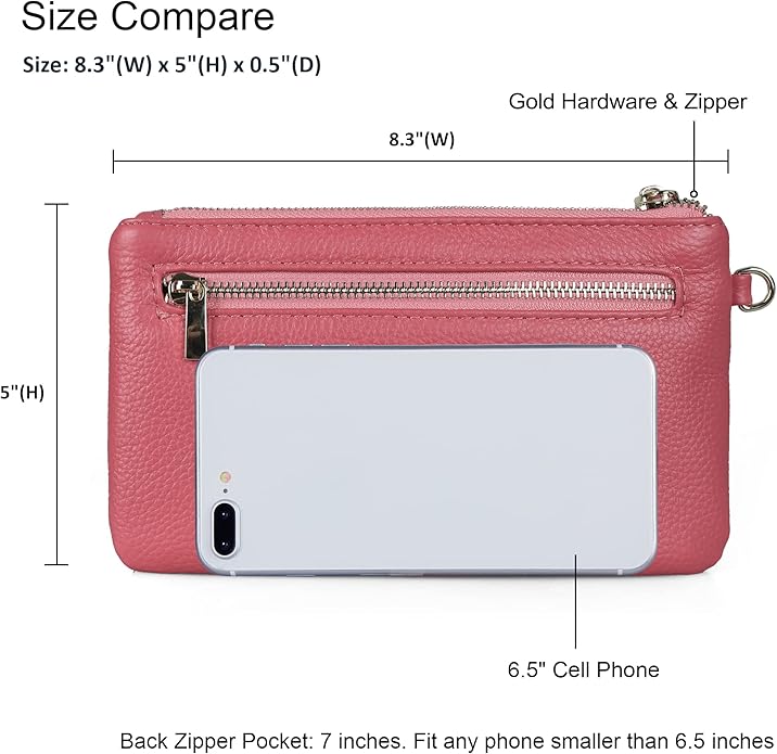 befen Genuine Leather Wristlet Clutch RFID Blocking Bag Cell Phone Wallet Purse Wristlet Wallet Purses and Handbags for Women