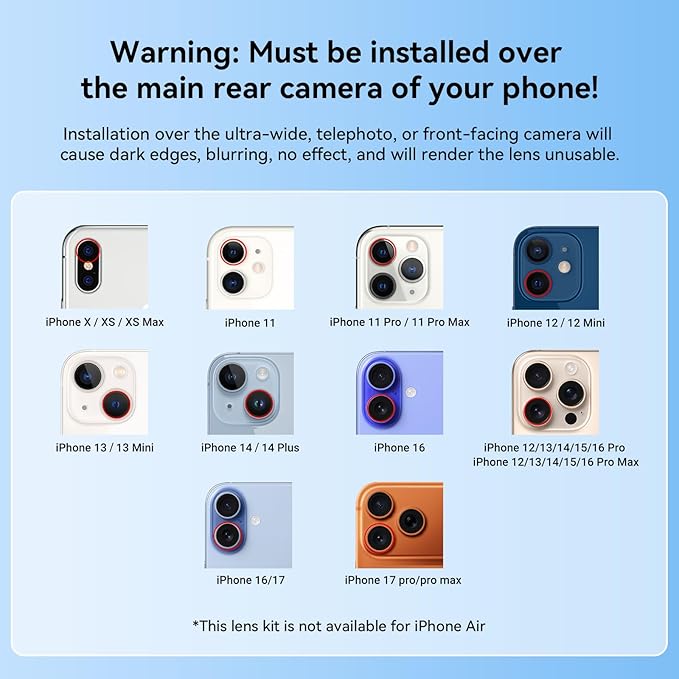 APEXEL 17MM Thread Lens Phone Case Compatible for iPhone 16 Pro, Compatible with All Telephoto Macro Lenses with 17mm Thread Black