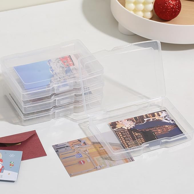 novelinks Transparent 4" x 6" Photo Storage Boxes - Photo Organizer Cases Photo Keeper Picture Storage Containers Box for Photos - 12 PACK (Clear)