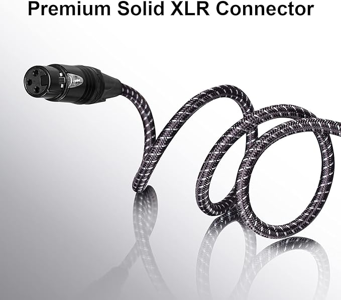 3ft XLR Cables Braided 2 Pack - Premium Short Anti-tangling XLR Patch Cables for Microphone DJ