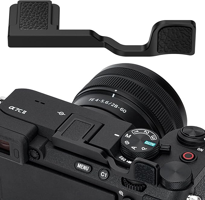 A7CII A7CR Thumb Grip, Metal Thumb Up Grip for Sony A7C II A7C R Camera with Hot Shoe Cover Protector Thumb Rest Support Holder, Not Affect The Use of A7CII A7CR Camera Buttons (Not Fits Sony A7C)