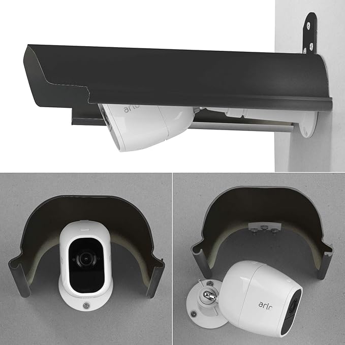 2 Pack Universal Sun Rain Shade Camera Cover Shield,Protective Roof for Outdoor Dome, Bullet Cameras,for Blink,Eufy,Arlo,WyzeCam,Nest,Ring,SimpliSafe,Kasa,Aluminum Alloy Material-Black