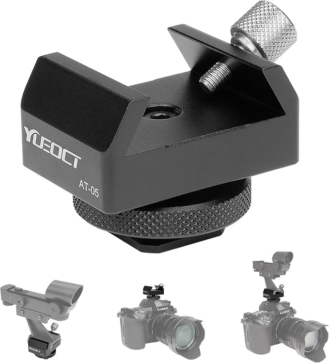 Metal Telescope Finderscope Mount Adapter Finder Scope Base Dovetail Bracket with 1/4" Threaded Hole for Video DSLR Mirrorless Camera Flash Hotshoe Coldshoe Hot Cold Shoe Sky Astrophotography