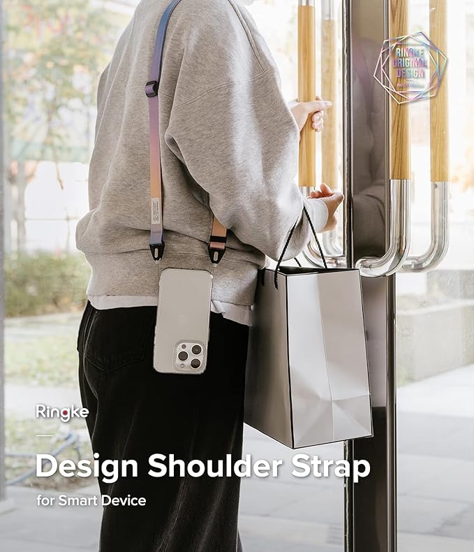 Ringke Shoulder Strap for Camera and Phone Strap, Designed for iPhone 17 Case, Adjustable Sturdy Universal Crossbody Lanyard - Aurora