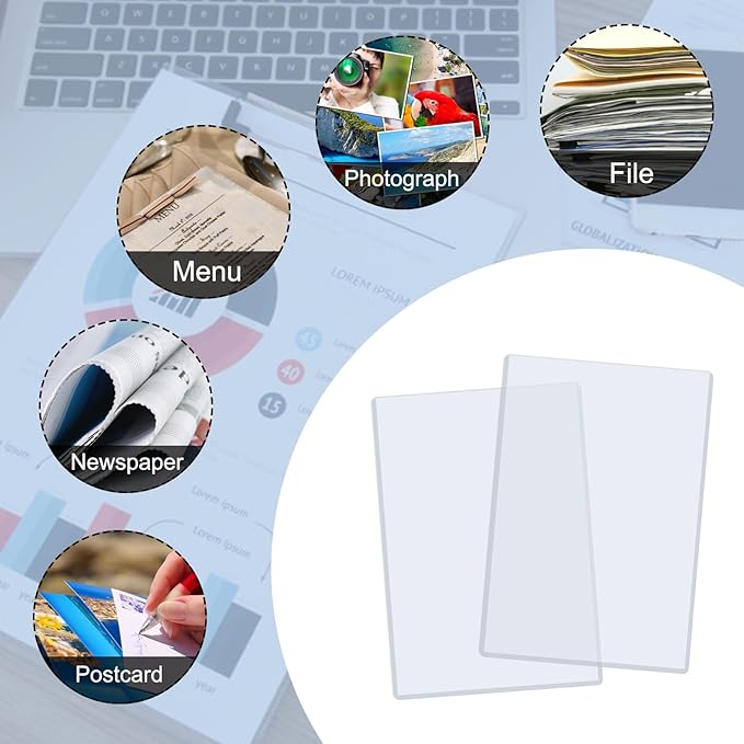 Rainmae 20 Pack 8" x 10" Rigid Print Protectors, Clear Hard Plastic Page Sheet Protectors, Paper Sleeves Photo Plastic Sleeves Document Holder Birth Certificate Protector