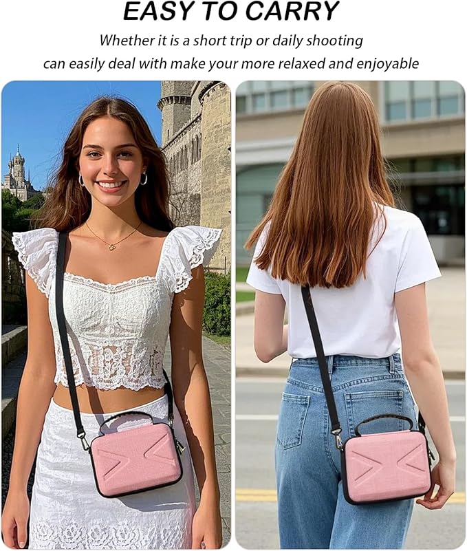 Hard Case for Osmo Mobile 7P / 7, Portable Storage for OM 7P/7, Shoulder Bag for DJI OM 7 /7P Smartphone Gimbal Stabilizer Accessories Case, Pink