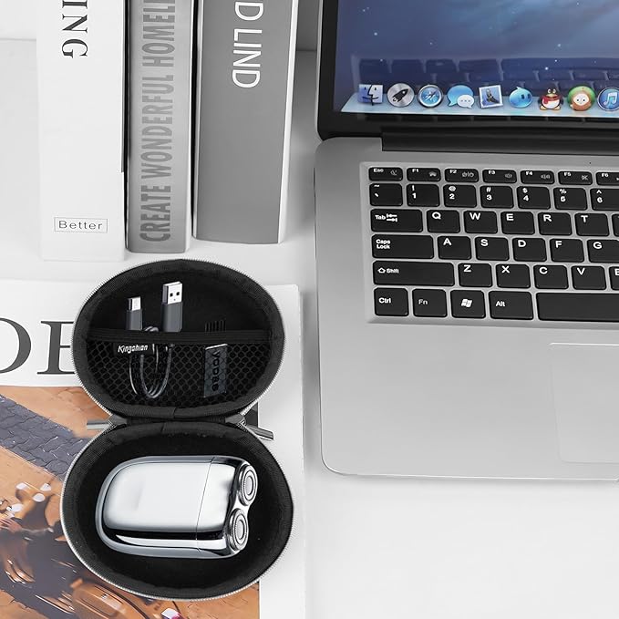 Kingshion Mini Shaver Carry Case, Small Electronic Organizer Travel Case, Portable Travel Men Carrying Small Storage Pouch Zipper Bag for Electric Shavers