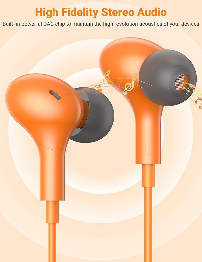 USB C Earbuds with Microphone Cute in Ear Wired Headphone USB-C Plug Ear Buds Corded Head Phone Magnetic Type C Earphone for iPhone 17 Pro Max 16 Plus 15 16e for Samsung A17 A16 S26 S25 S24