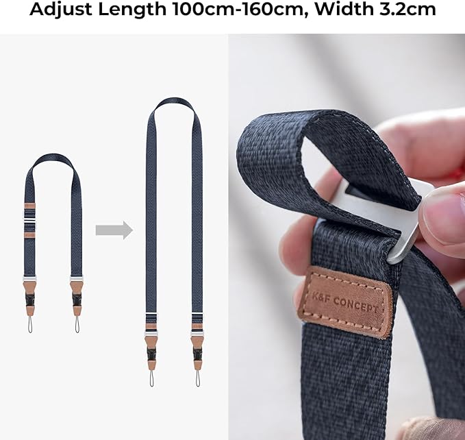 K&F CONCEPT 32mm Camera Neck Strap for Photographers Camera Strap Quick Release Clip Adjustable Sling Strap Compatible with Nikon Canon Sony Olympus DSLR Camera Green