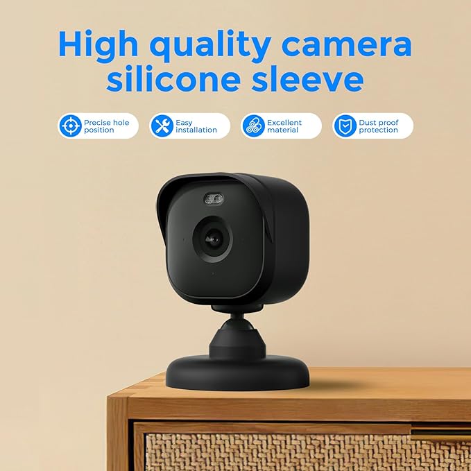 Blink Mini Camera Cover – Silicone Skin Case for Blink Mini & Mini 2, Mini 2k+ (Indoor/Outdoor) – Anti-Scratch, Weatherproof, 360° Protection – Easy Snap-On Design, HD Clarity (Camera Not Included)