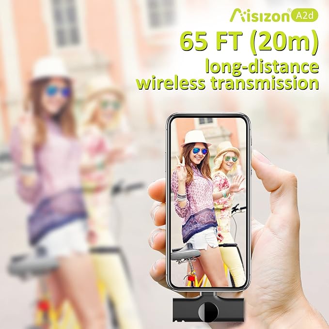Wireless Mics, Wireless Clip on Microphones, Lapel Microphone A2d One Pair Two, for Android Phone, iPhone 15, Laptop, Video Recording