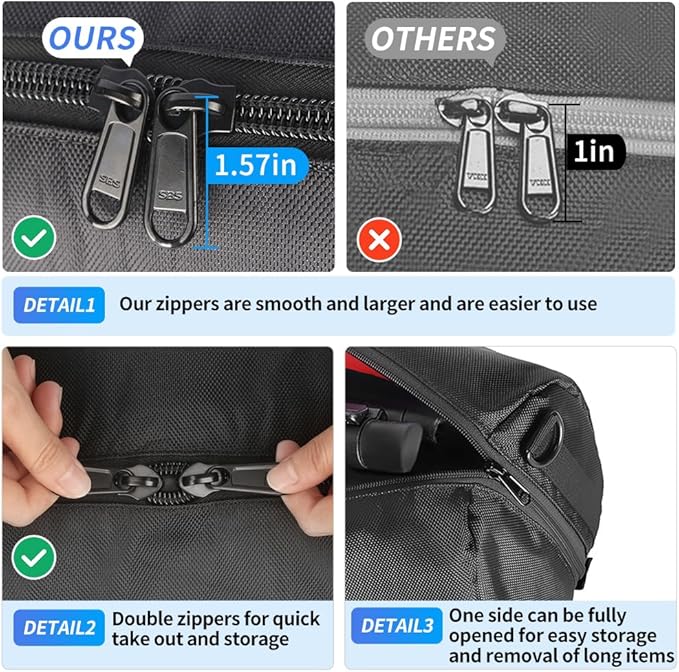 HEMMOTOP 39-inch Tripod Carrying Case, 0.2in Padded Light Stand Bag with Shoulder Strap and Carry Handle, Tripod Bag with 2 Zippered Pockets Fits Tripods with Head up to 39In – Lightweight Version