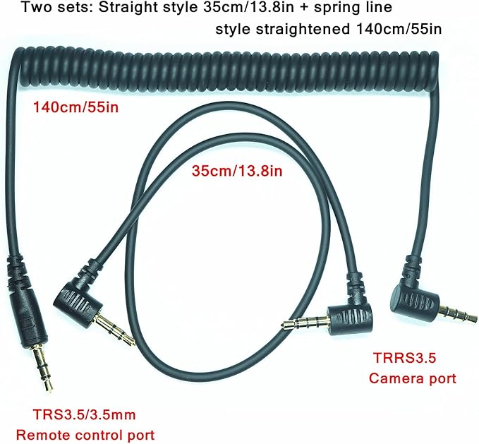 3.5MM-DC3 (MC-DC3) for Nikon Cameras Z5II/Z50II/ZR Shutter Release Cable is Suitable Connect The Timer, Camera Shutter Controller and Indoor Flash Trigger Cable (3.5mm-DC3 2pcs)