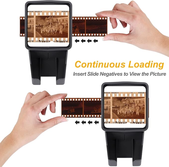 35mm Slide Viewer, Film Negative and Slide Viewer with 3X Magnification and LED Lighted Illuminated Viewing, USB Powered