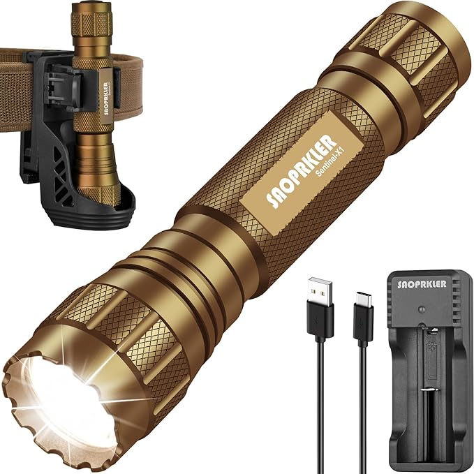 Tactical Flashlight 1200 High Lumen Duty Belt Flashlight for Law Enforcement, Premium Police Flashlight with Holster for Duty Belt,led Flashlight Gifts-Sentinel-X1