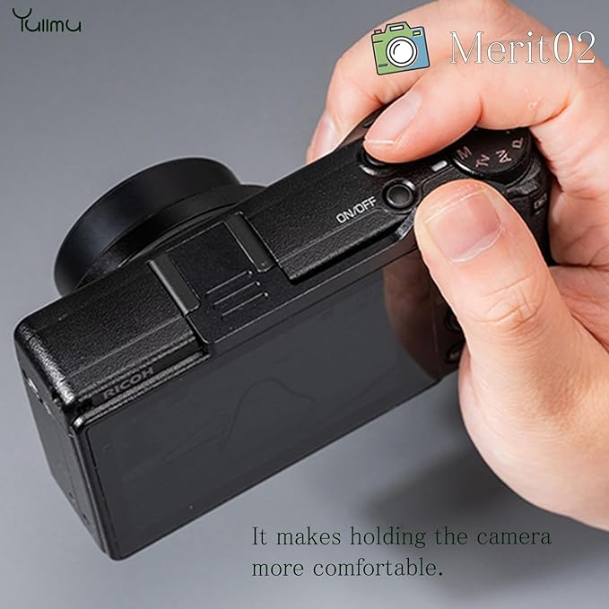GRIII Thumbs Grip Metal Thumbs Up Grip Made of Premium Aluminium Alloy, Hot Shoe Grip Compatible with Ricoh GRIII GRIIIx