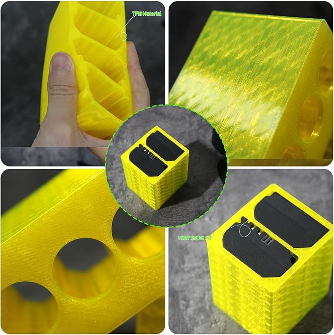 LingoFoto 2PCS Camera Battery Storage Soft Case with 4 Warehouses for Canon LP-E6/LP-E6N/LP-E6NH Camera Battery Protective Pack Case Holder (Yellow,Four Warehouses)
