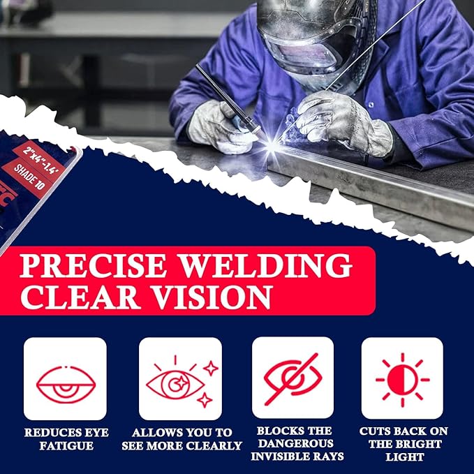 (TIG Masters Edition) Premium 2x4 Auto-Darkening Welding Lens - High-Definition Clarity (Shade 10, Masters Edition)