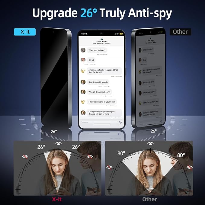 X-it for Samsung Galaxy S25 Screen Protector Privacy 6.2" [Auto Alignment/Dust Removal],Bubble-Free,[100% Ultrasonic Fingerprint ID] Easy Installation Full Coverage Anti-Spy [Non-Glass] 2 Packs