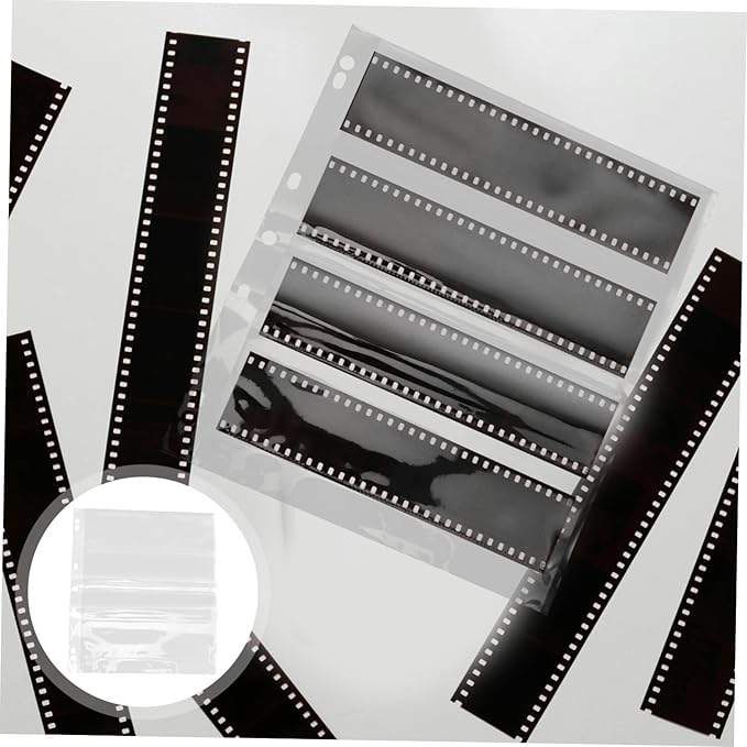 10pcs Film Negative Sleeves Heavy Duty Archival Photo Sleeves for Document Pouch Bag No Design