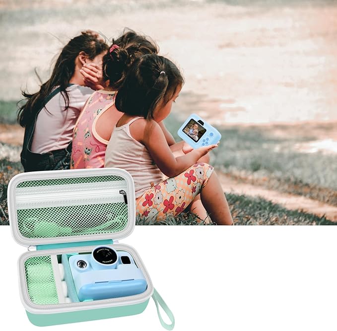 Case Compatible with DYLANTO for ESOXOFFORE for ETIKEZ for YTETCN for DUDUDRAGON Instant Print Camera, Kids Camera Storage for Accessories (Box Only) (Single Case, Green)